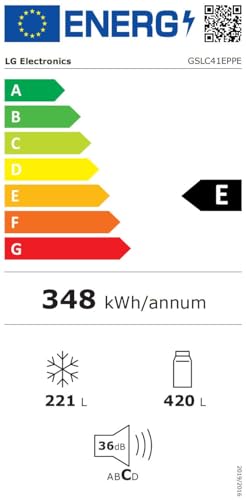 LG GSLC41EPPE Side-by-Side | Smart inverter Compressor |Eis- und Wasserspender| Wassertank | Freistehend | Total No Frost