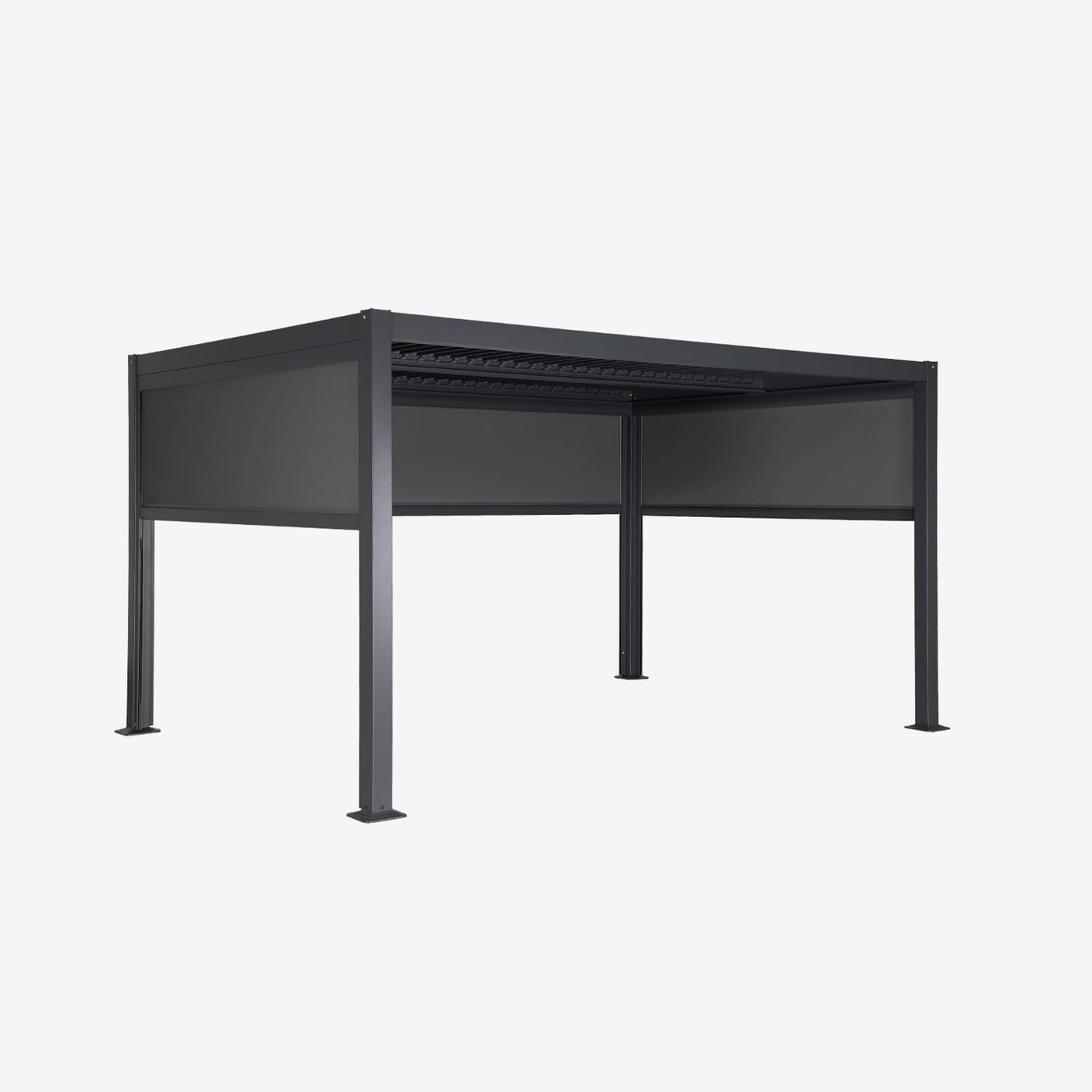 sweeek - Bioklimatische Pergola Palace 3x4m mit Lamellendach + 2 Markisen 3m + 1 Markise 4m