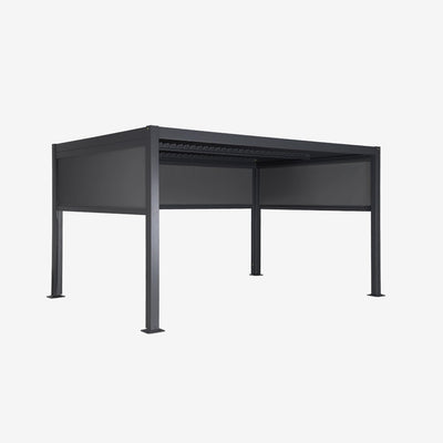 sweeek - Bioklimatische Pergola Palace 3x4m mit Lamellendach + 2 Markisen 3m + 1 Markise 4m