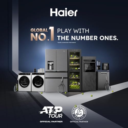 Haier Kühl Gefrierkombination 3D 60 SERIE 5 HTW5618DNMG I 1,85m, No Frost I Ergonomische Gefrierschubladen I Kühlschrank mit Gefrierfach freistehend, Fassungsvermögen 360L I Wi-Fi, smarte Kühlfächer