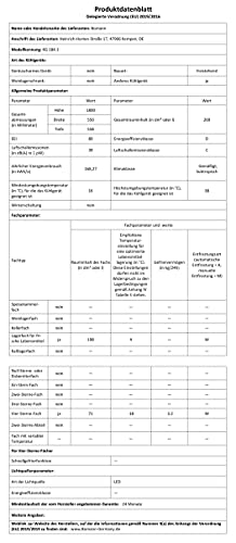 Bomann Kühlschrank mit Gefrierfach | Energieklasse D | 180cm | Kühl Gefrierkombination leise 39 dB | 4 Ablagen & 3 Schubladen | Türanschlag wechselbar | 269L Kühlgefrierkombi | KG 184.1 weiß
