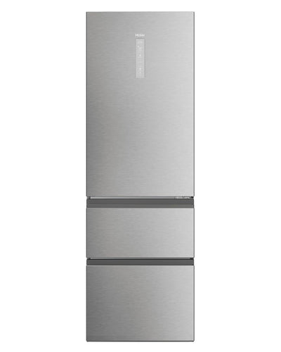 Haier Kühl Gefrierkombination 3D 60 SERIE 5 HTW5618DNMG I 1,85m, No Frost I Ergonomische Gefrierschubladen I Kühlschrank mit Gefrierfach freistehend, Fassungsvermögen 360L I Wi-Fi, smarte Kühlfächer