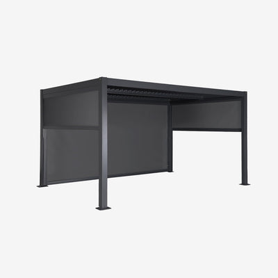 sweeek - Bioklimatische Pergola Palace 3x4m mit Lamellendach + 2 Markisen 3m + 1 Markise 4m