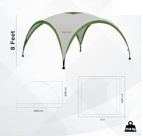 Coleman Event Shelter Pavillon, Regen- und Sonnenschutz Gartenpavillon für Partys, Strände, Festivals, Sportveranstaltungen oder Campingplätze, Stabile Stahlstangen Konstruktion, Hoher UV- Schutz