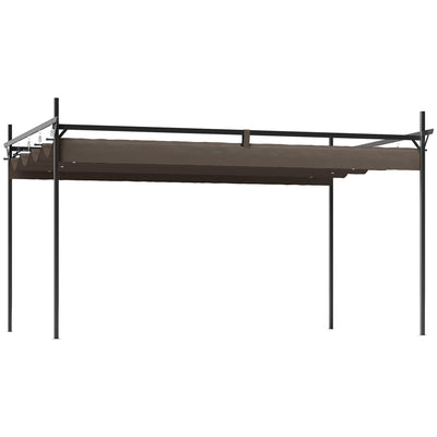 Outsunny 10' x 13' Retractable Pergola Canopy with Stronger Metal Frame, Outdoor Pergola Sun Shade Shelter for Garden, Patio, Backyard, Deck, Brown