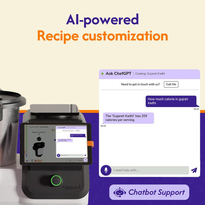 upliance Smart Cooking Companion | Cooks 750+ Recipes: Pav Bhaji, Pasta, Soup, Kadhai Paneer & More | 10 Preparation Modes | AI-Powered | Built-In Weighing Scale | Phone App | WiFi