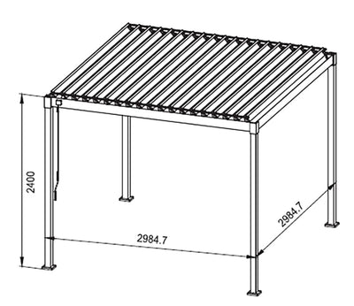 MIRADOR Pergola 80 Solid 3x3 m Stahl Anthrazit verstellbares Lamellendach Garten Terasse Pergola Winterfest Stabil Pavillion