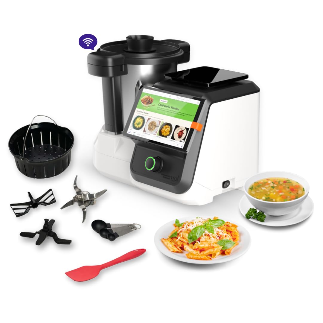 upliance Smart Cooking Companion | Cooks 750+ Recipes: Pav Bhaji, Pasta, Soup, Kadhai Paneer & More | 10 Preparation Modes | AI-Powered | Built-In Weighing Scale | Phone App | WiFi