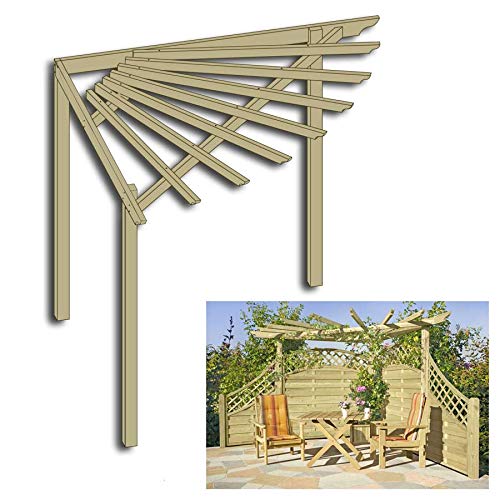 Eckpergola 240 x 240 x 220 cm Pergola aus Holz für Terrasse Gartenecke von Gartenpirat