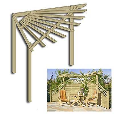 Eckpergola 240 x 240 x 220 cm Pergola aus Holz für Terrasse Gartenecke von Gartenpirat