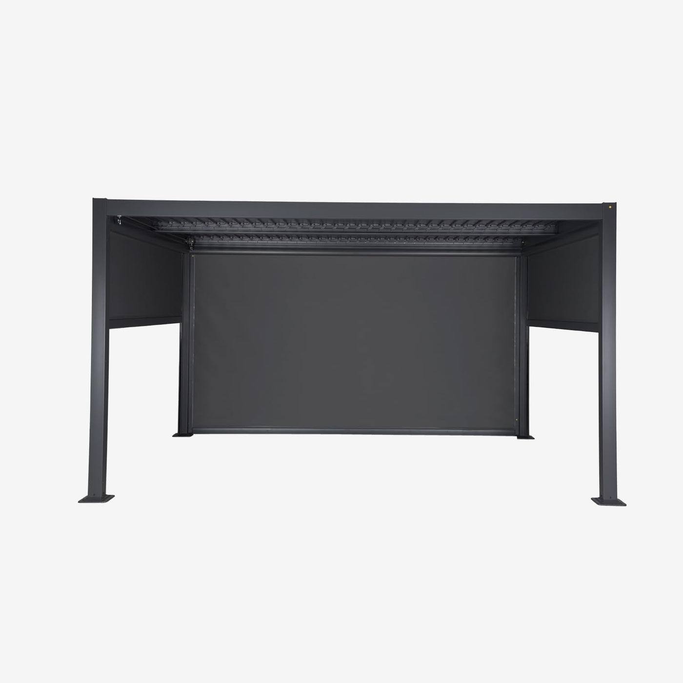 sweeek - Bioklimatische Pergola Palace 3x4m mit Lamellendach + 2 Markisen 3m + 1 Markise 4m