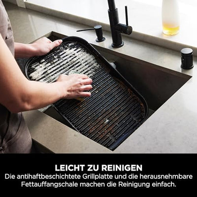 Ninja Woodfire Pro Connect XL Elektrischer BBQ Smoker Grill, App-Steuerung, digitaler Temperaturfühler, Rippenrost, Deckel, großer 7-in-1 Outdoor Grill & Heißluftfritteuse, blau & schwarz OG901EUAMZ