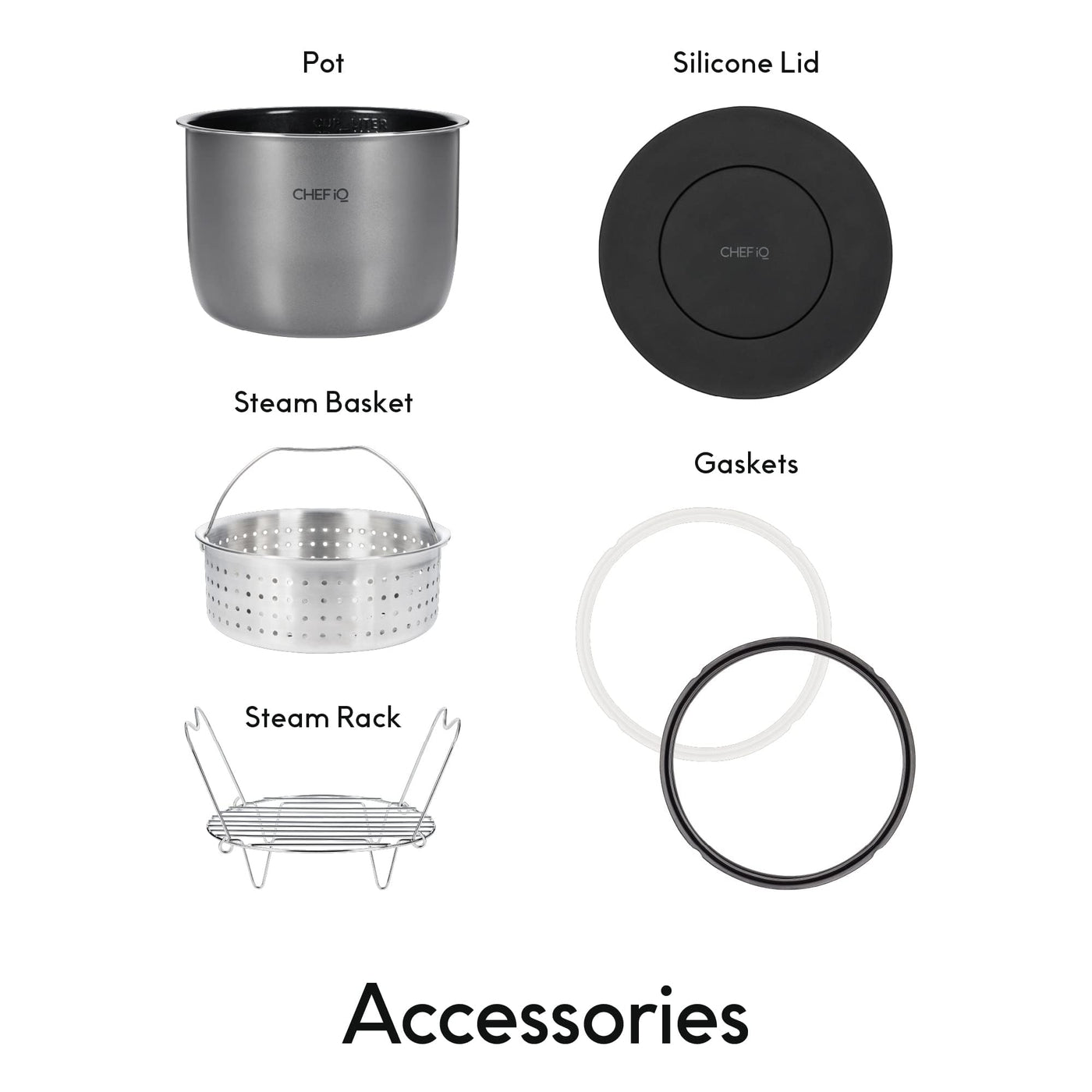 CHEF iQ Smart Pressure Cooker with WiFi and Built-in Scale - Easy-to-Use 10-in-1 Multicooker with 500+ Guided Recipes - Rice Cooker, Slow Cooker, Instant Meals for Foodies - 6 Quart - Family Size