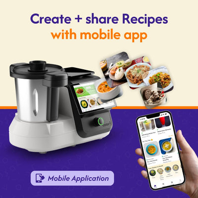 upliance Smart Cooking Companion | Cooks 750+ Recipes: Pav Bhaji, Pasta, Soup, Kadhai Paneer & More | 10 Preparation Modes | AI-Powered | Built-In Weighing Scale | Phone App | WiFi
