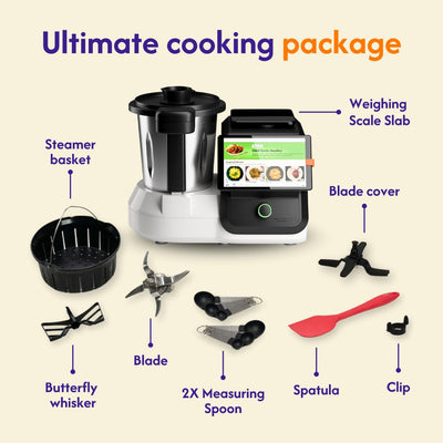upliance Smart Cooking Companion | Cooks 750+ Recipes: Pav Bhaji, Pasta, Soup, Kadhai Paneer & More | 10 Preparation Modes | AI-Powered | Built-In Weighing Scale | Phone App | WiFi