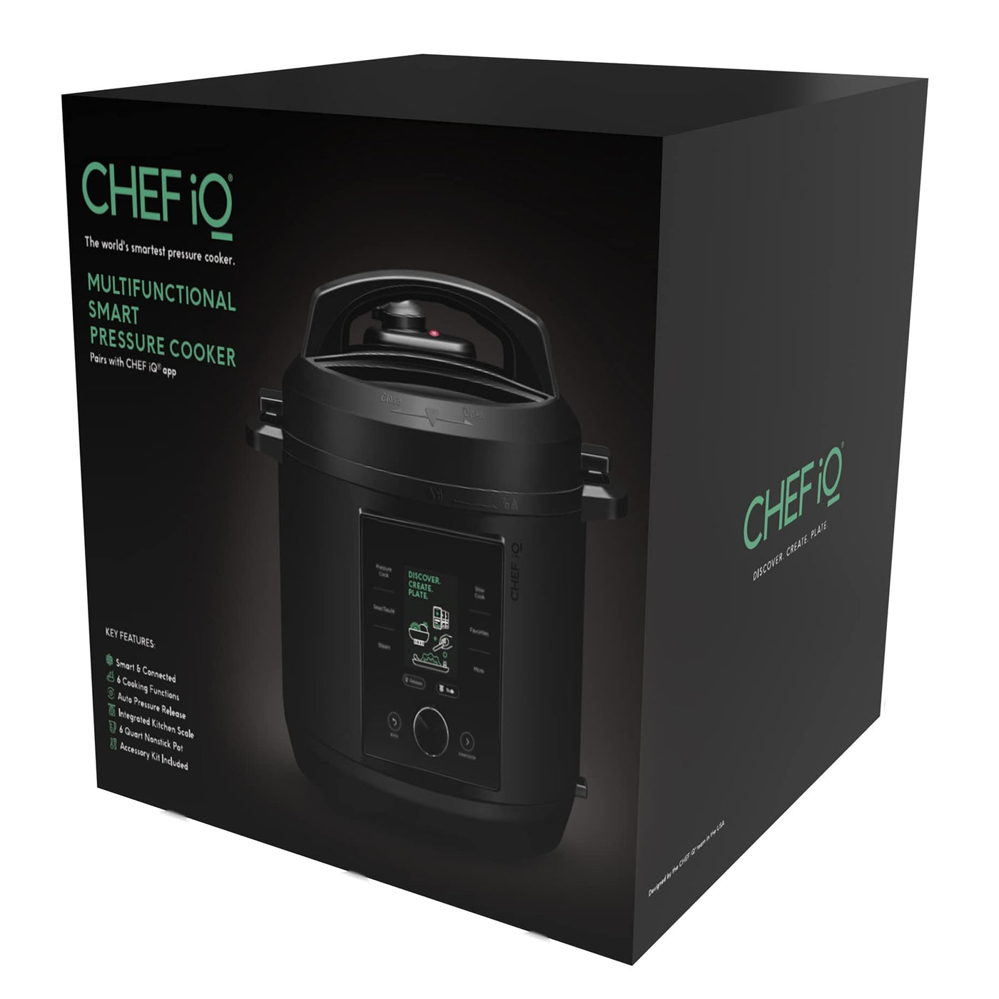 CHEF iQ Smart Pressure Cooker with WiFi and Built-in Scale - Easy-to-Use 10-in-1 Multicooker with 500+ Guided Recipes - Rice Cooker, Slow Cooker, Instant Meals for Foodies - 6 Quart - Family Size