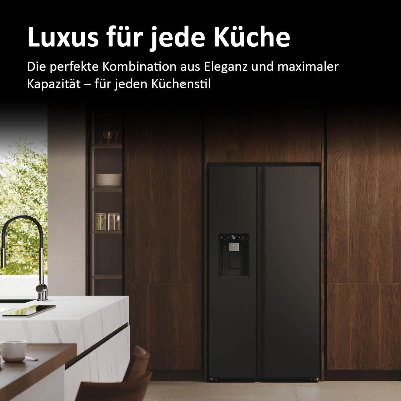 Haier Side-by-Side Kühl Gefrierkombination HSW79F18DIPT I Side by Side Kühlschrank mit Eiswürfelspender, Total No Frost, Wi-Fi & App I 177,5 x 90,5 x 72,6 cm I 601 L Nutzinhalt & Festwasseranschluss