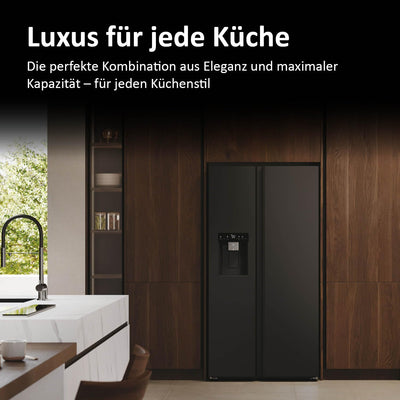 Haier Side-by-Side Kühl Gefrierkombination HSW79F18DIPT I Side by Side Kühlschrank mit Eiswürfelspender, Total No Frost, Wi-Fi & App I 177,5 x 90,5 x 72,6 cm I 601 L Nutzinhalt & Festwasseranschluss