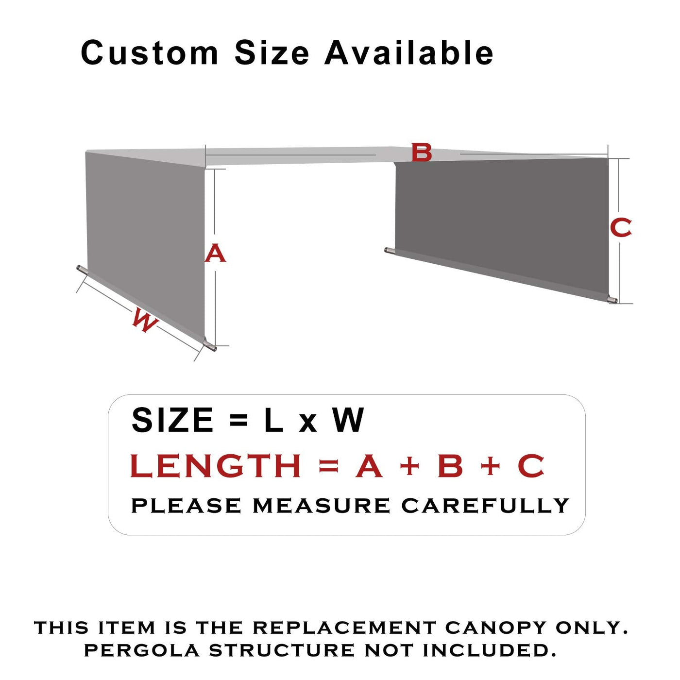 Alion Home Wasserdichte Pergola-Abdeckung – Universal-Ersatzdach (3,5 m L x 3,4 m B, schlammiges Wasser)