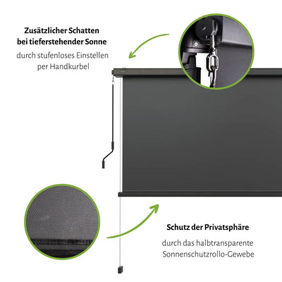 empasa Sonnenschutzrollo Vorhang Zubehör für unsere elektrische Pergola, anthrazit, in verschiedenen Größen