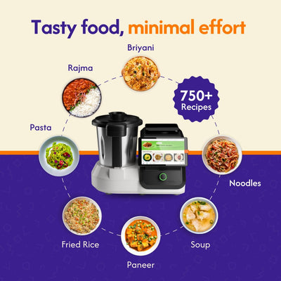upliance Smart Cooking Companion | Cooks 750+ Recipes: Pav Bhaji, Pasta, Soup, Kadhai Paneer & More | 10 Preparation Modes | AI-Powered | Built-In Weighing Scale | Phone App | WiFi