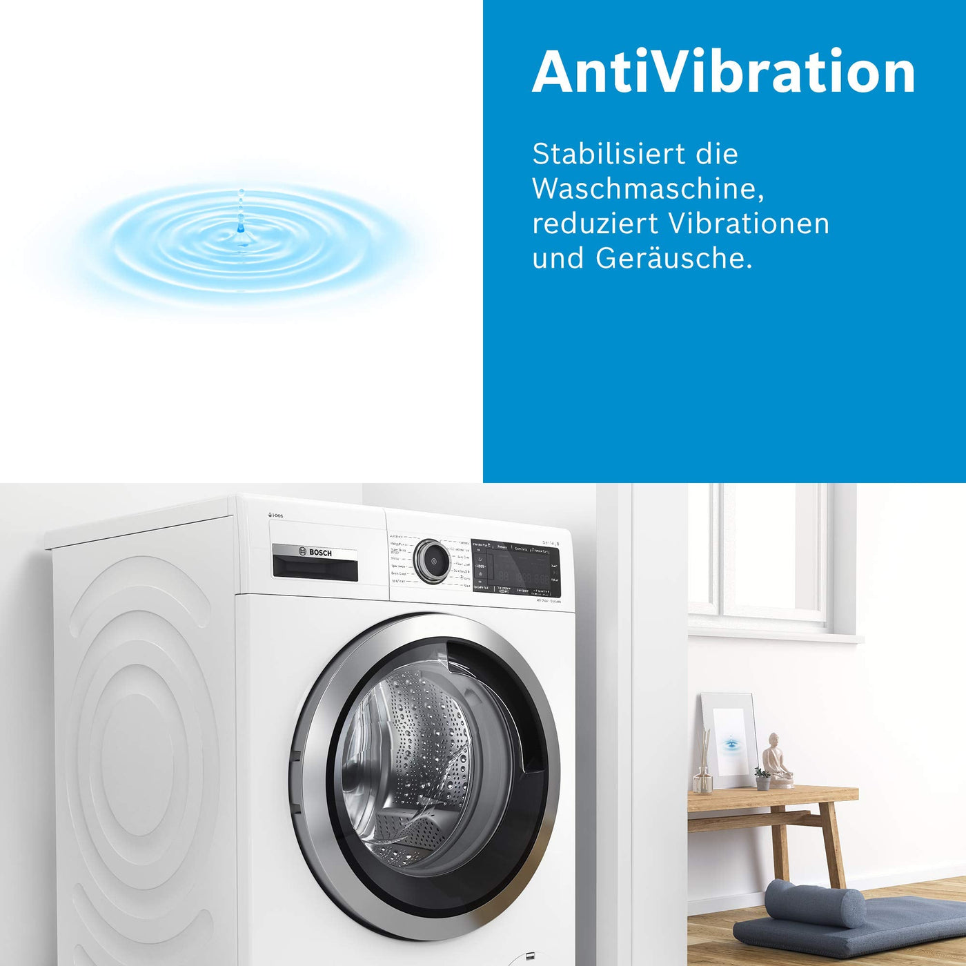 Bosch WAN282A2 Serie 4 Waschmaschine, 7 kg, 1400 UpM, EcoSilence Drive leiser und effizienter Motor, NightWash extra leises Programm, SpeedPerfect schneller saubere Wäsche, Nachlegefunktion