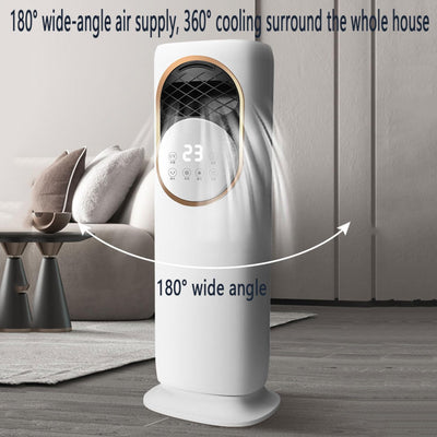 Turm-Kühlventilator mit Fernbedienung, Verdunstungsluftkühler, flügelloser Standventilator mit 5 Modi, 3 Geschwindigkeiten und Digitalanzeige, Standventilator mit oszillierendem 8-Stunden-Ti