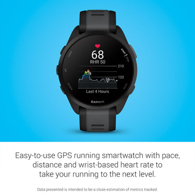 Garmin Forerunner 165 Music, Running Smartwatch, Colorful AMOLED Display, Training Metrics and Recovery Insights, Music on Your Wrist, Black
