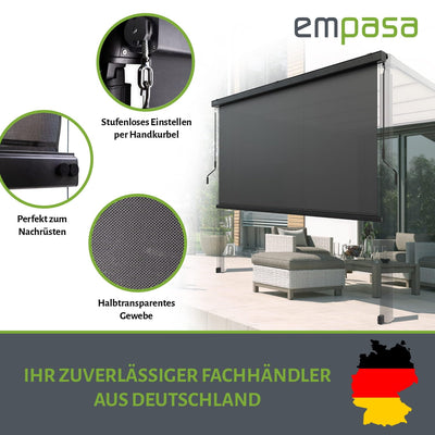 empasa Sonnenschutzrollo Vorhang Zubehör für unsere elektrische Pergola, anthrazit, in verschiedenen Größen