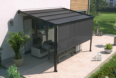 empasa Sonnenschutzrollo Vorhang Zubehör für unsere elektrische Pergola, anthrazit, in verschiedenen Größen