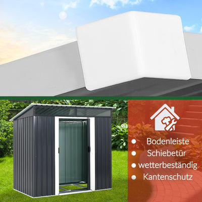 GARDEBRUK® L Metall Gerätehaus 2m² mit Fundament 200x125x180cm 2 Fenster Anthrazit Geräteschuppen Gartenhaus 4m³