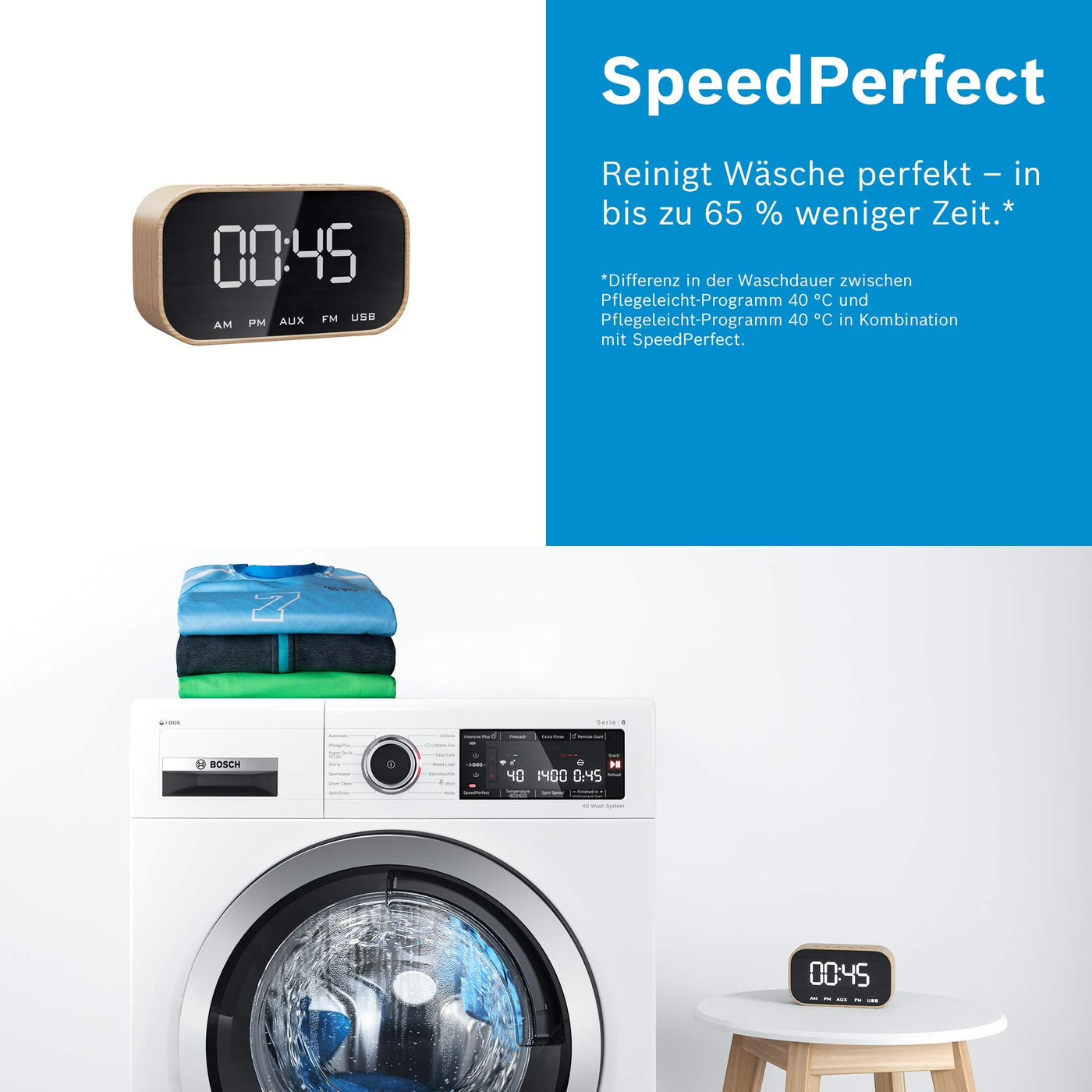 Bosch WAN282A2 Serie 4 Waschmaschine, 7 kg, 1400 UpM, EcoSilence Drive leiser und effizienter Motor, NightWash extra leises Programm, SpeedPerfect schneller saubere Wäsche, Nachlegefunktion
