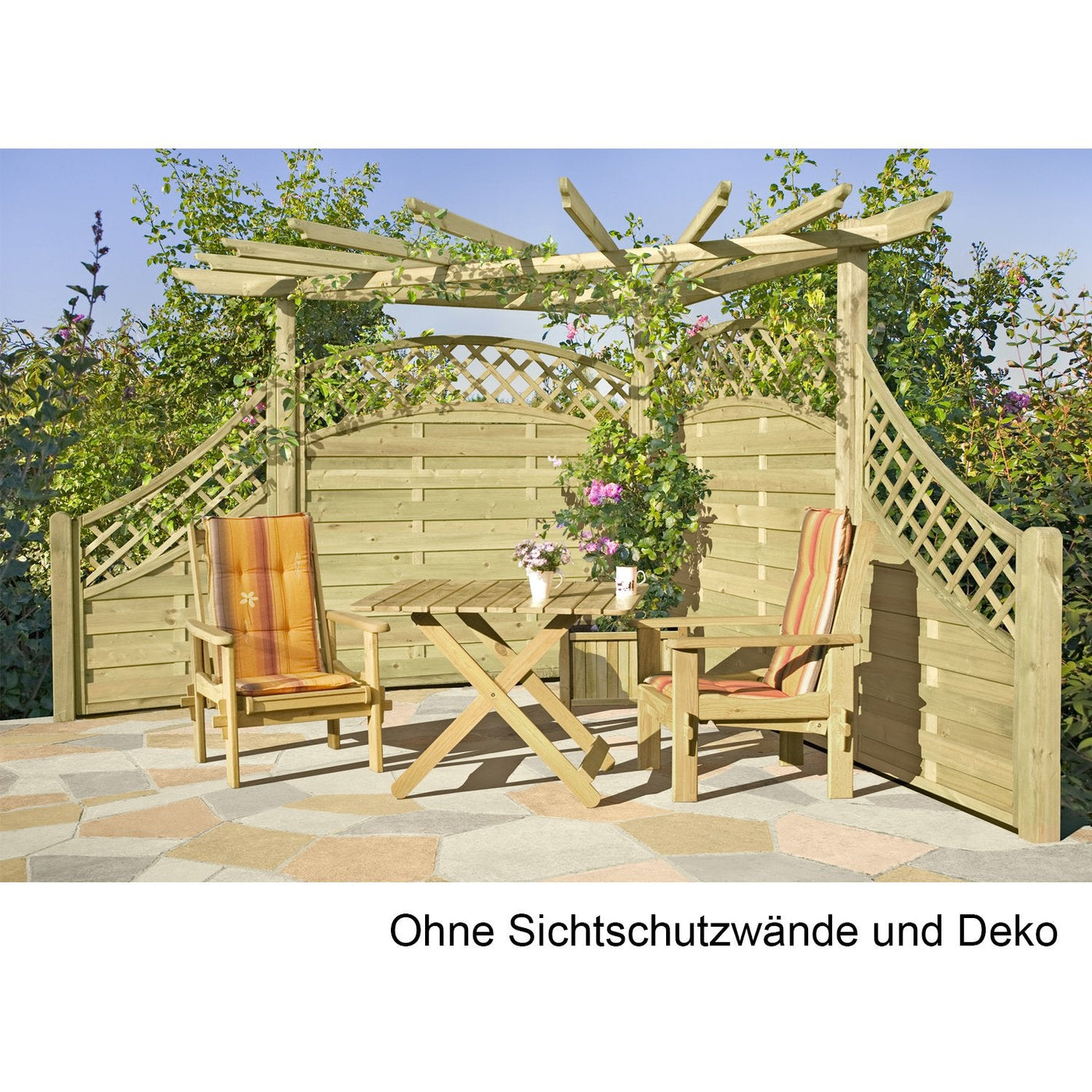 Eckpergola 240 x 240 x 220 cm Pergola aus Holz für Terrasse Gartenecke von Gartenpirat