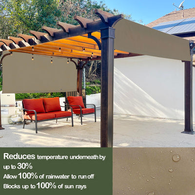 Alion Home Wasserdichte Pergola-Abdeckung – Universal-Ersatzdach (3,5 m L x 3,4 m B, schlammiges Wasser)
