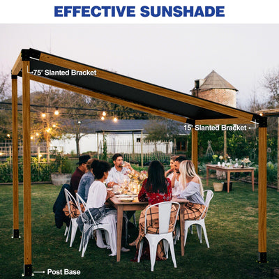 Grehitk Pergola Kit, Slanted Roof Pergola Bracket, 3-Way Brackets with Post Base Kit, Log Cabin Outdoor 4"x 4" (Actual 3.5" X 3.5") Lumber
