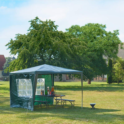 SANHENG Pop-Up-Pavillon, Pop-Up-Zelt mit Gewichten, vollständig wasserdicht, Allwetter-Pavillon, ideal für Outdoor, Party, Camping, 2 x 2 m, Weiß