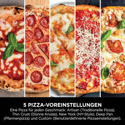 Ninja Artisan Outdoor-Pizzaofen und Heißluftfritteuse, 4 Funktionen, Servierbrett, Pizza-Wiegemesser, 30-cm-Pizzastein, Pizzaschale, Backblech und Heißluft-Fritteusen-Korb, Grün MO201AMZEU