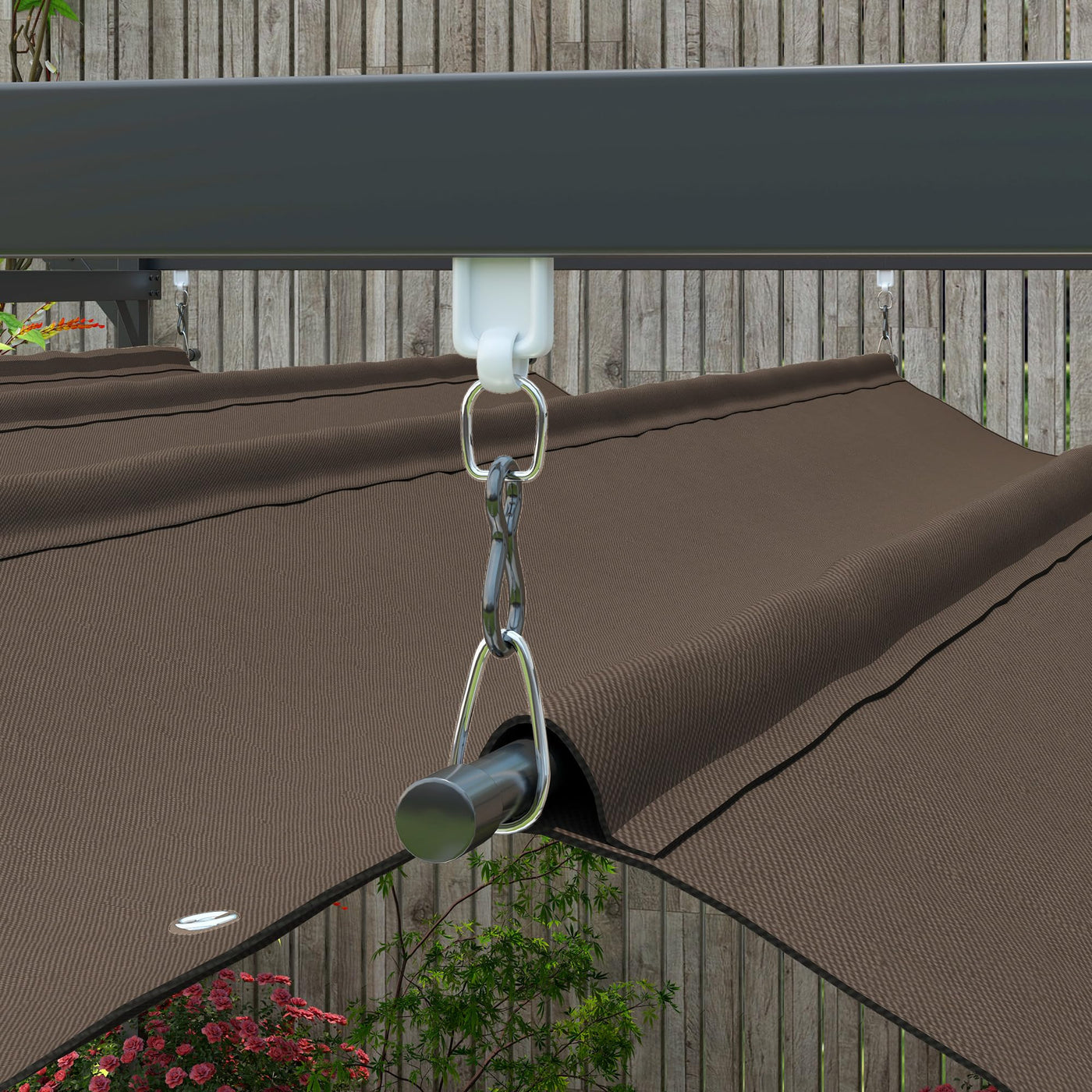 Outsunny 10' x 13' Retractable Pergola Canopy with Stronger Metal Frame, Outdoor Pergola Sun Shade Shelter for Garden, Patio, Backyard, Deck, Brown