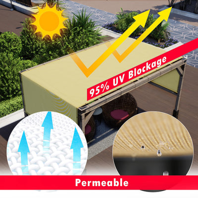 ShadeMart Pergola-Sonnenschutz mit Edelstahl-beschwerten Stangen und Ösen, 3 m x 50 cm (B x L), Braun – Ersatz-Terrassenüberdachung in handelsüblicher Qualität 260 g/m²