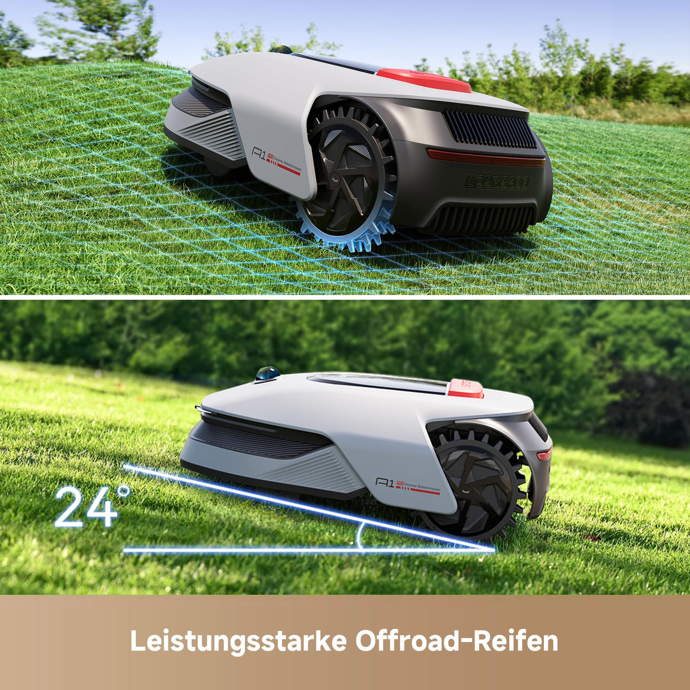 dreame Intelligenter Mähroboter A1 Pro ohne Begrenzungskabel, 3D-LiDAR, Drahtloser Umfang, 2000m², App-Steuerung, OmniSense Technologie, Intuitive Zonenverwaltung, Intelligente Hindernisvermeidung